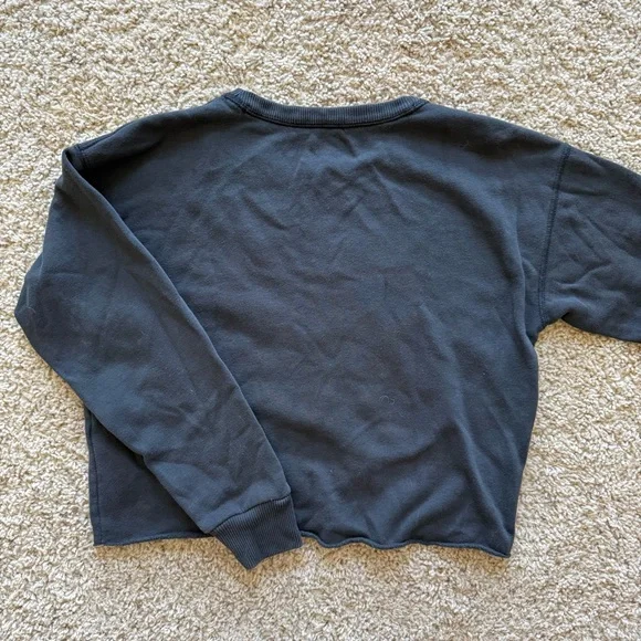 Abercrombie Embroidered Floral Cropped Fleece Sweatshirt XS Boho Cottage Fairy - Picture 6 of 8